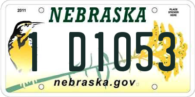 NE license plate 1D1053