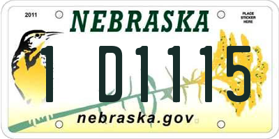 NE license plate 1D1115