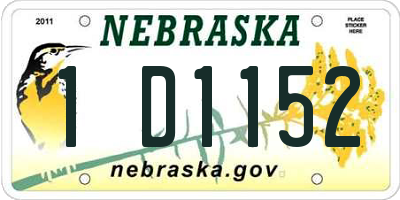 NE license plate 1D1152