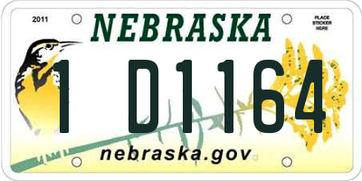 NE license plate 1D1164