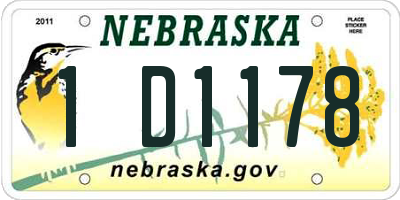 NE license plate 1D1178