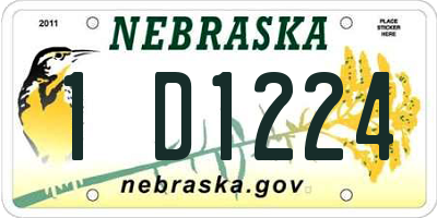 NE license plate 1D1224