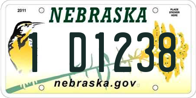 NE license plate 1D1238