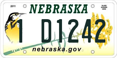 NE license plate 1D1242