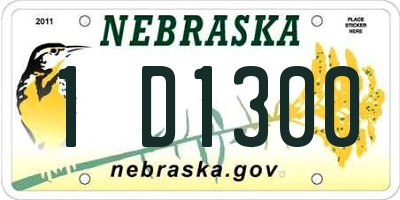 NE license plate 1D1300