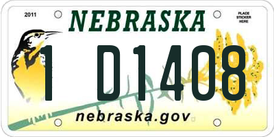 NE license plate 1D1408