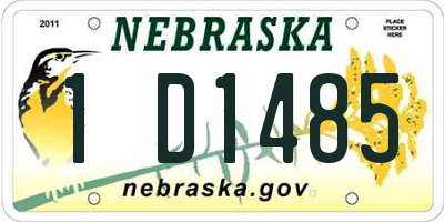 NE license plate 1D1485