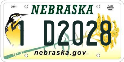 NE license plate 1D2028