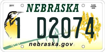 NE license plate 1D2074