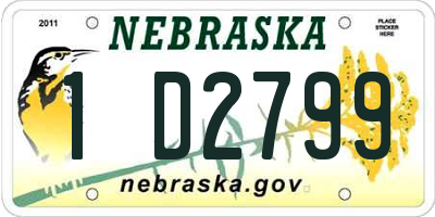 NE license plate 1D2799