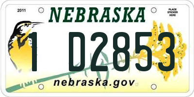 NE license plate 1D2853