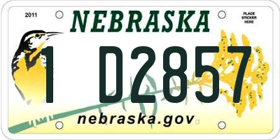 NE license plate 1D2857