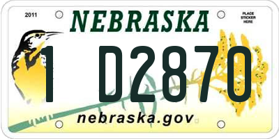 NE license plate 1D2870
