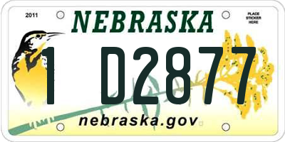 NE license plate 1D2877