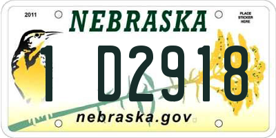 NE license plate 1D2918