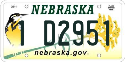 NE license plate 1D2951