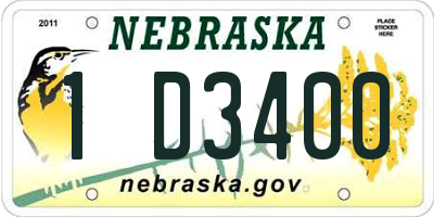 NE license plate 1D3400