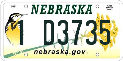 NE license plate 1D3735