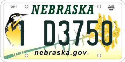 NE license plate 1D3750
