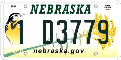 NE license plate 1D3779