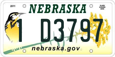 NE license plate 1D3797