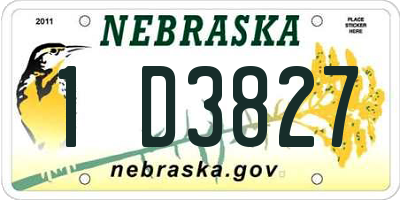 NE license plate 1D3827