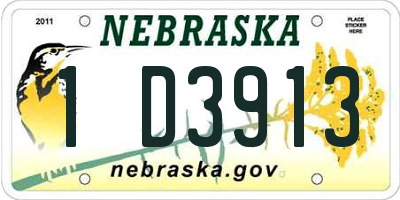 NE license plate 1D3913