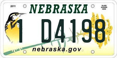 NE license plate 1D4198