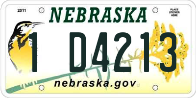 NE license plate 1D4213
