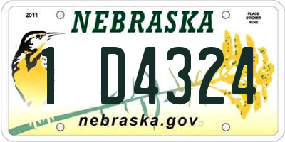 NE license plate 1D4324