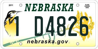 NE license plate 1D4826