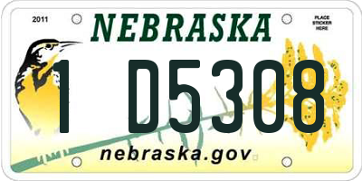 NE license plate 1D5308