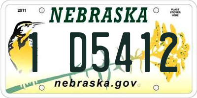 NE license plate 1D5412