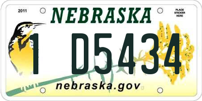 NE license plate 1D5434