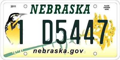 NE license plate 1D5447