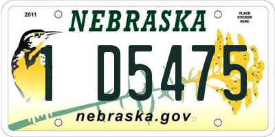 NE license plate 1D5475