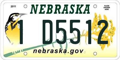 NE license plate 1D5512