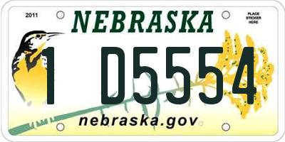 NE license plate 1D5554