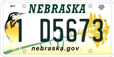 NE license plate 1D5673