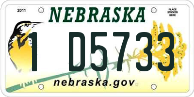 NE license plate 1D5733