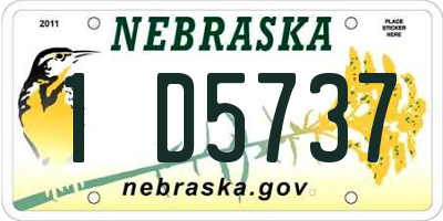 NE license plate 1D5737