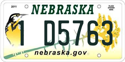 NE license plate 1D5763