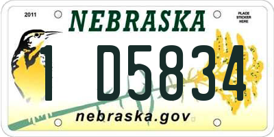 NE license plate 1D5834