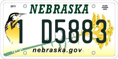 NE license plate 1D5883
