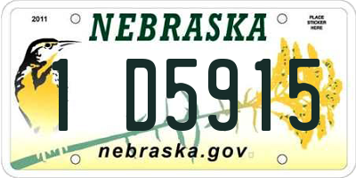 NE license plate 1D5915
