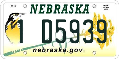 NE license plate 1D5939