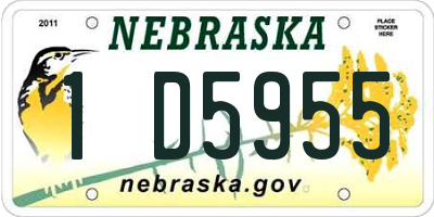 NE license plate 1D5955