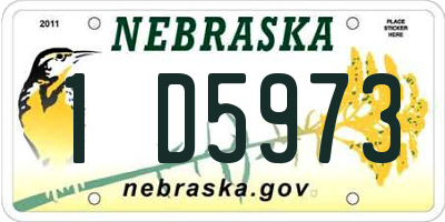NE license plate 1D5973