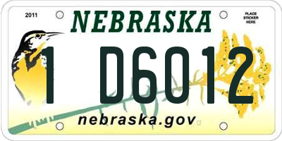 NE license plate 1D6012
