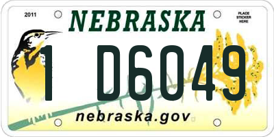 NE license plate 1D6049